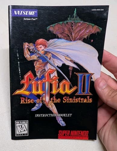 Lufia 2 II Rise of the Sinistrals Super Nintendo SNES Authentic **MANUAL ONLY**