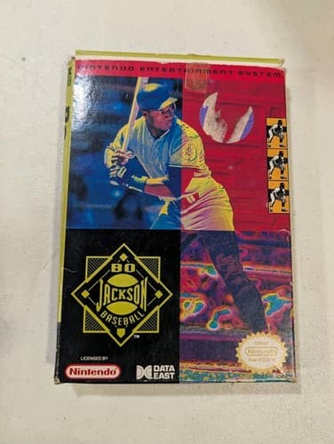 Bo Jackson Baseball (Data East, 1991) NES Game w/ Box & Manual ~ Tested, Working